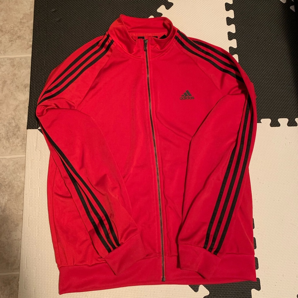 red adidas sweater zip up